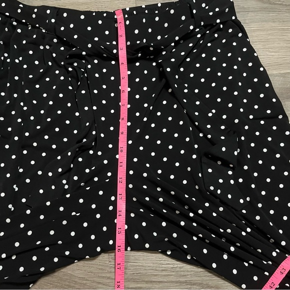 Torrid Womens Wide Leg Polka Dot Black White Belted Elastic Waist Size 2 - Picture 4 of 7